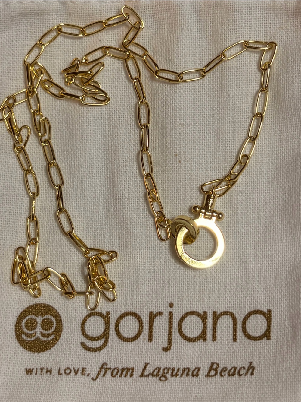 Gorjana Gold Paperclip Key & Card Holder Chain